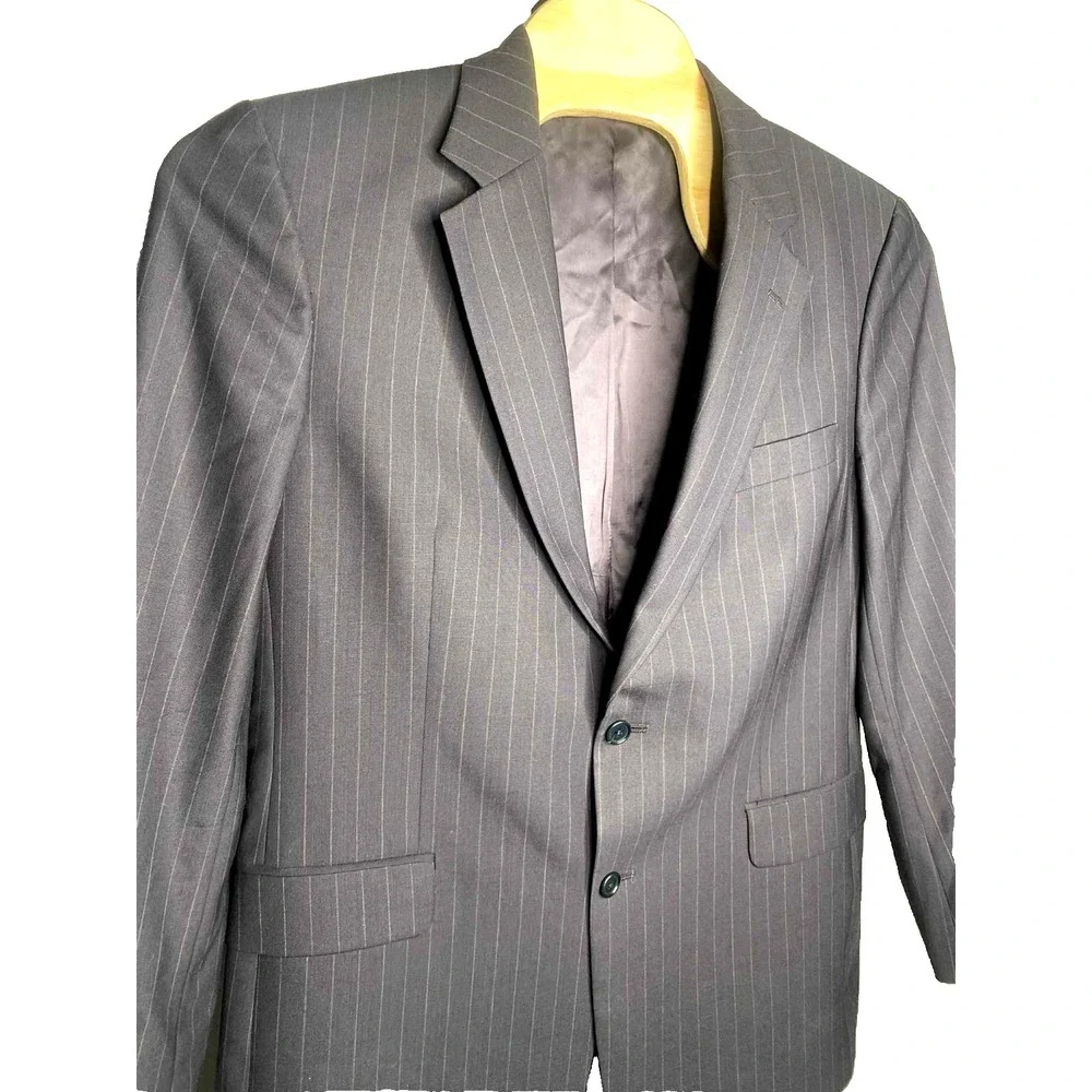 Brooks Brothers 346 Stretch Blazer Men's 44LG Wool blend‎ Navy Blue pinstripe